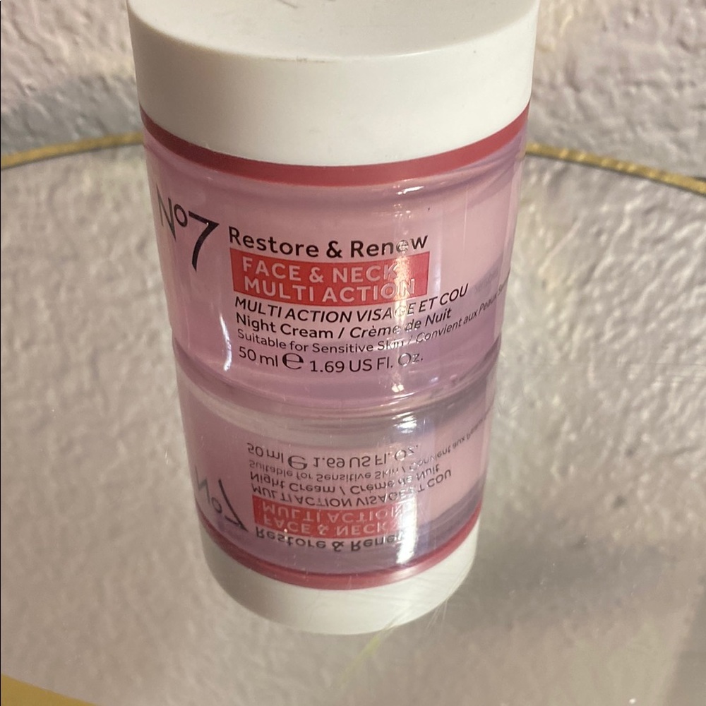 No7 Restore & Renew Face & Neck Night Cream - Pink